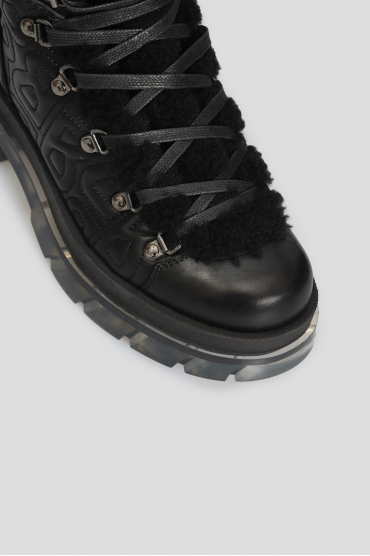 Женские черные кожаные ботинки - 4