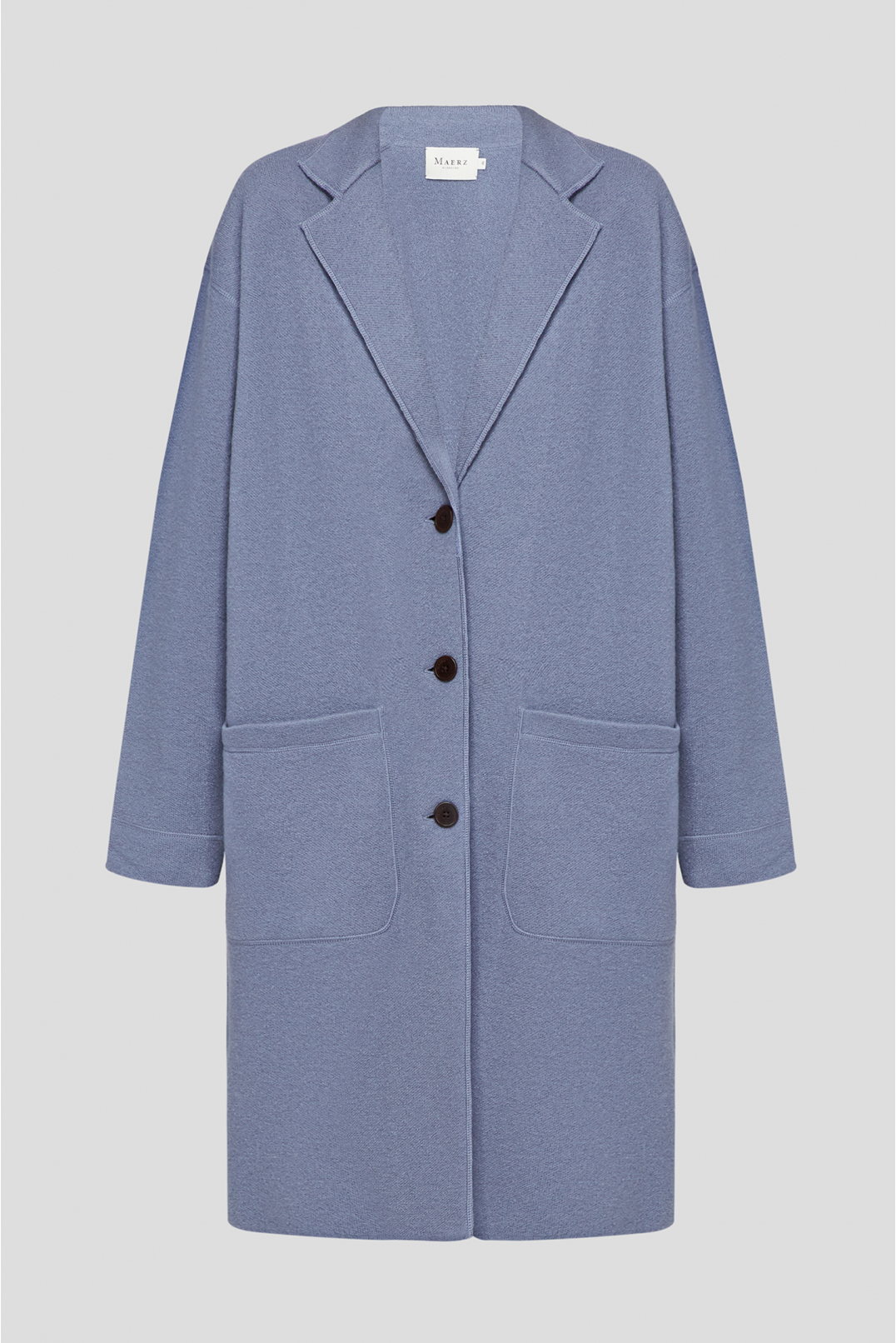 Женское голубое шерстяное пальто - 1