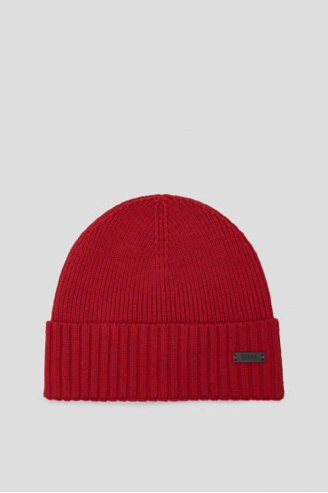 Чоловіча червона вовняна шапка - 1