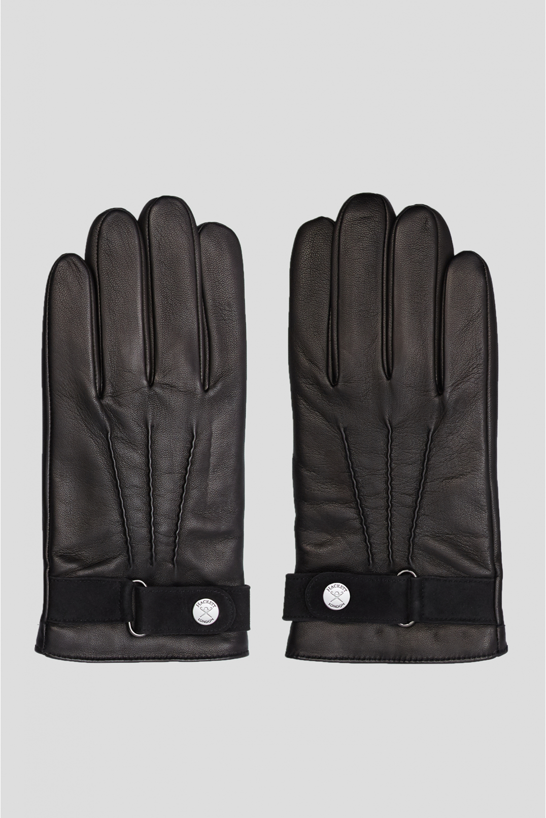 Мужские черные кожаные перчатки - 1