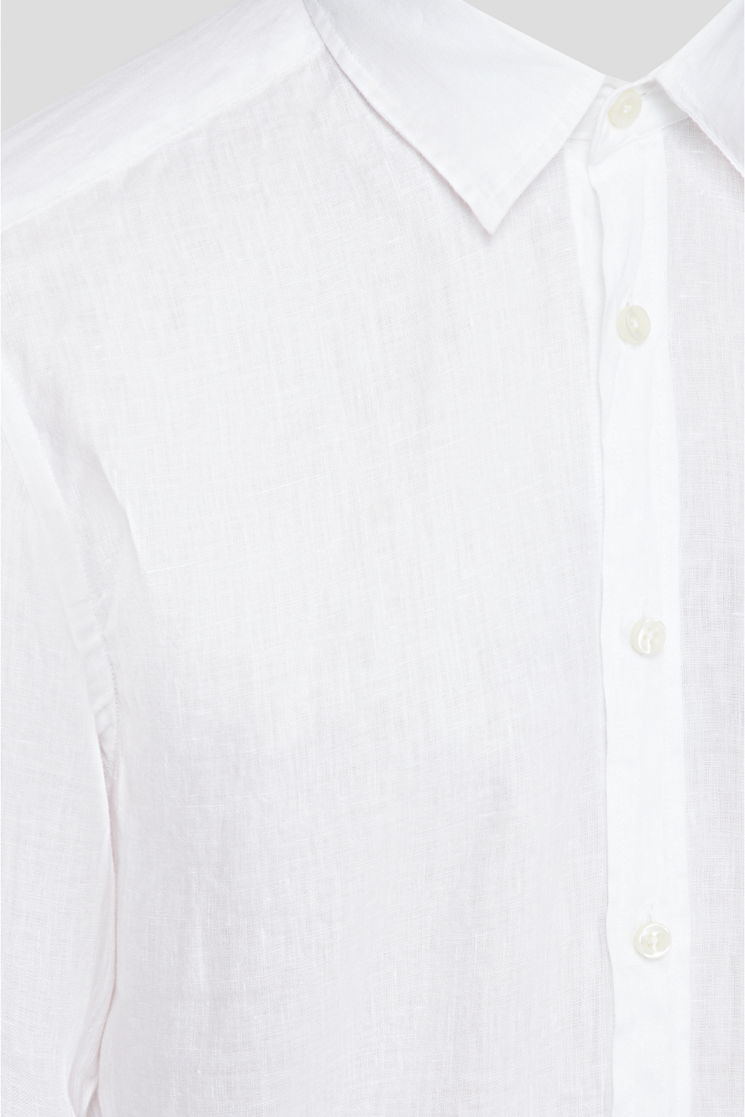 Мужская белая льняная рубашка - 3