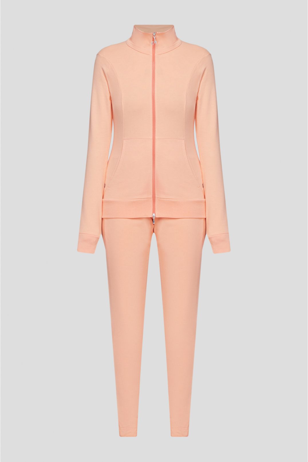 Жіночий персиковий спортивний костюм (кофта, брюки) - 1