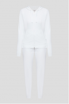 Жіночий білий спортивний костюм (худі, брюки)