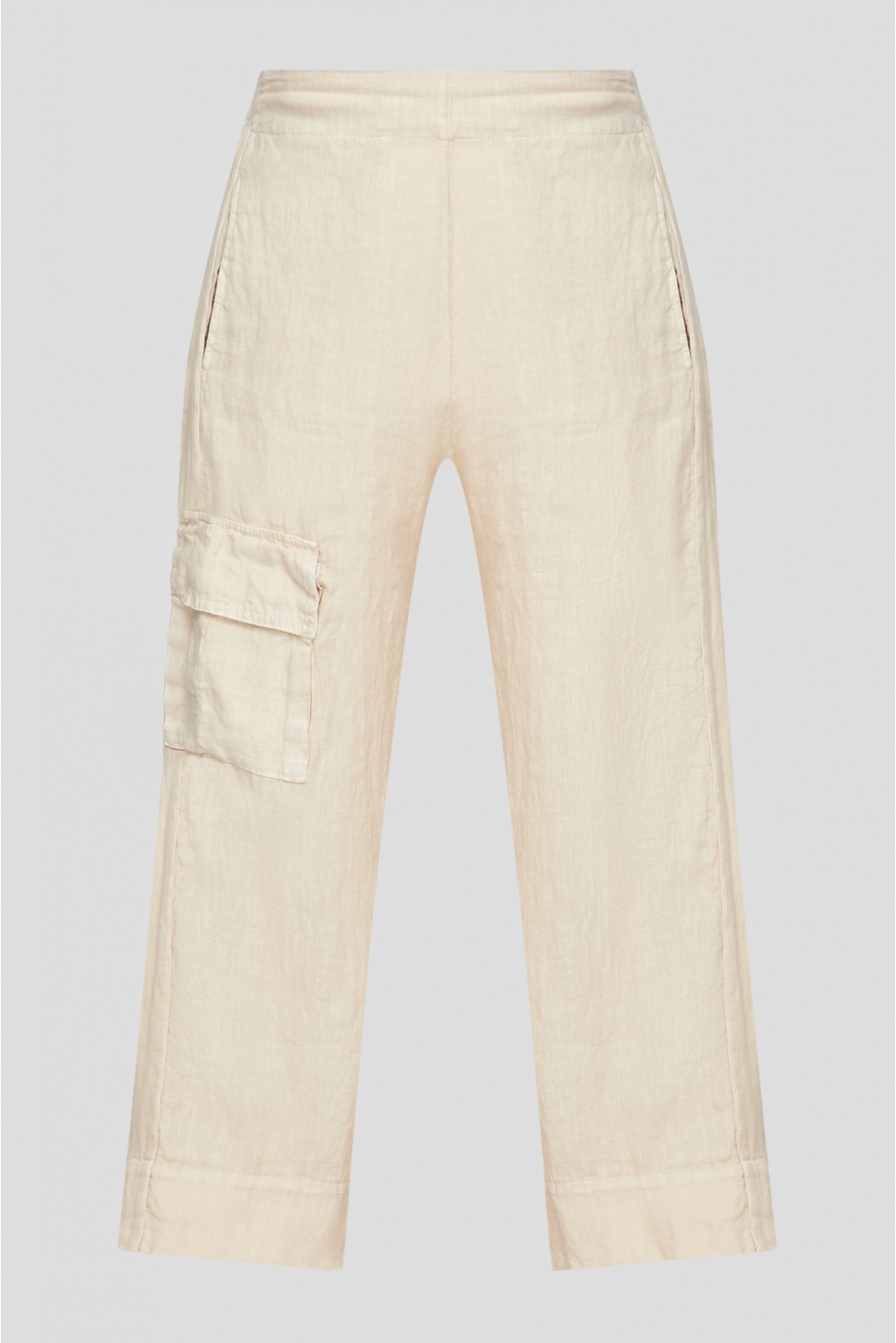 Женские бежевые льняные брюки - 1