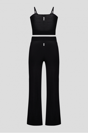 Жіночий чорний костюм (топ, брюки) - 2