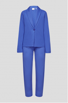 Жіночий синій костюм (жакет, брюки)