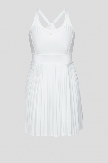 Жіночий білий спортивний костюм (сукня, шорти) - 1