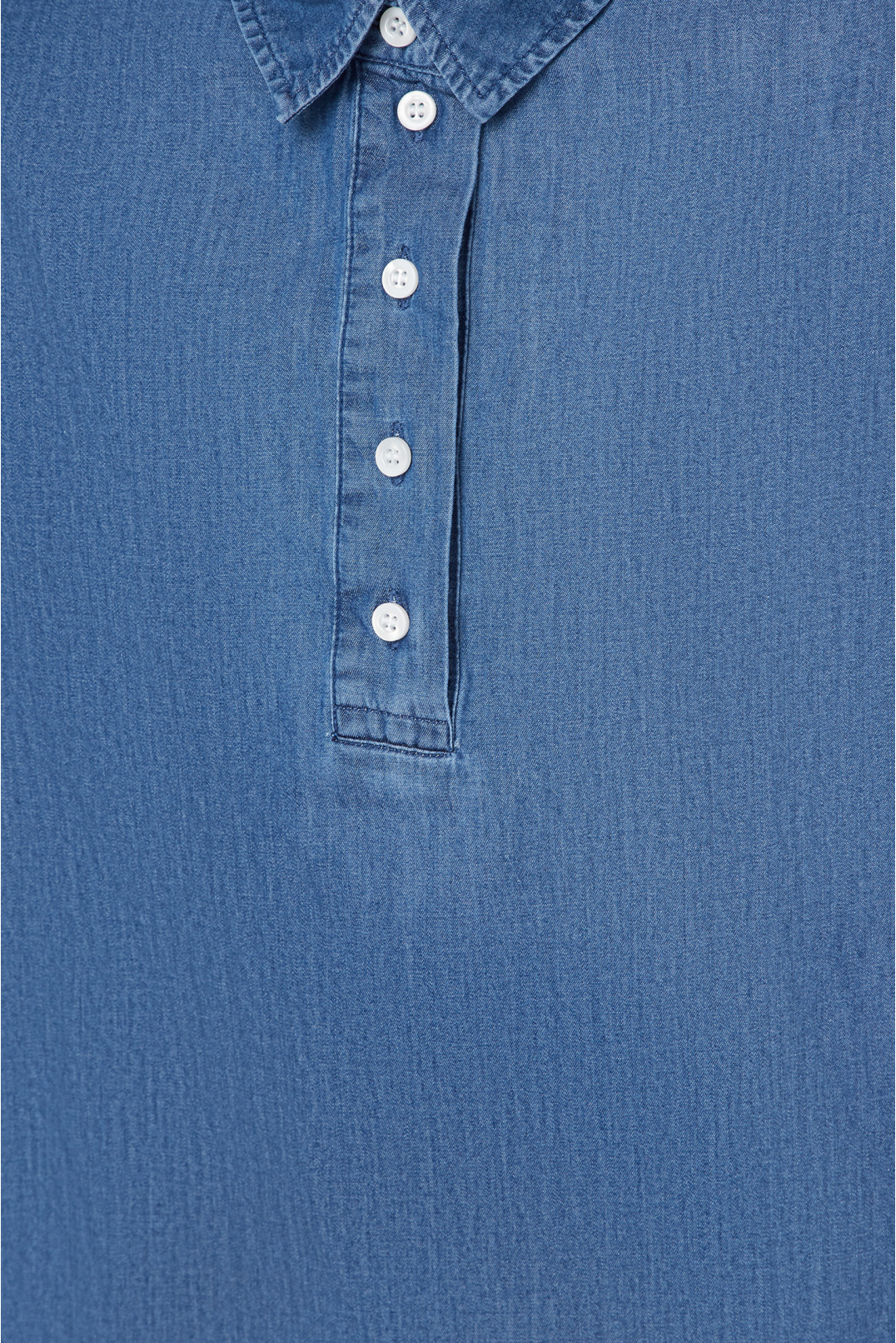 Женский синий джинсовый костюм (поло, кюлоты) - 3