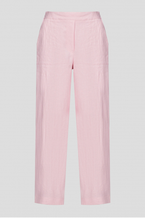 Женские розовые льняные брюки