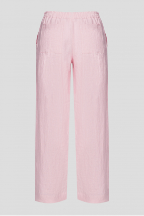Женские розовые льняные брюки 1