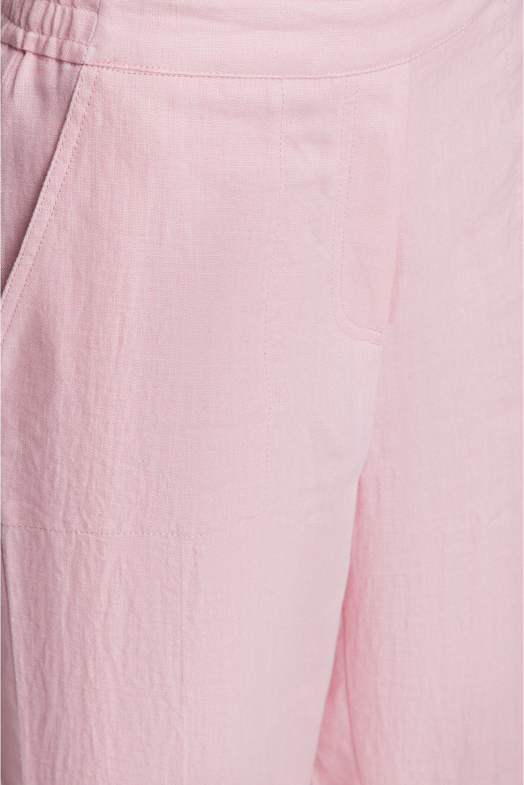 Женские розовые льняные брюки - 3