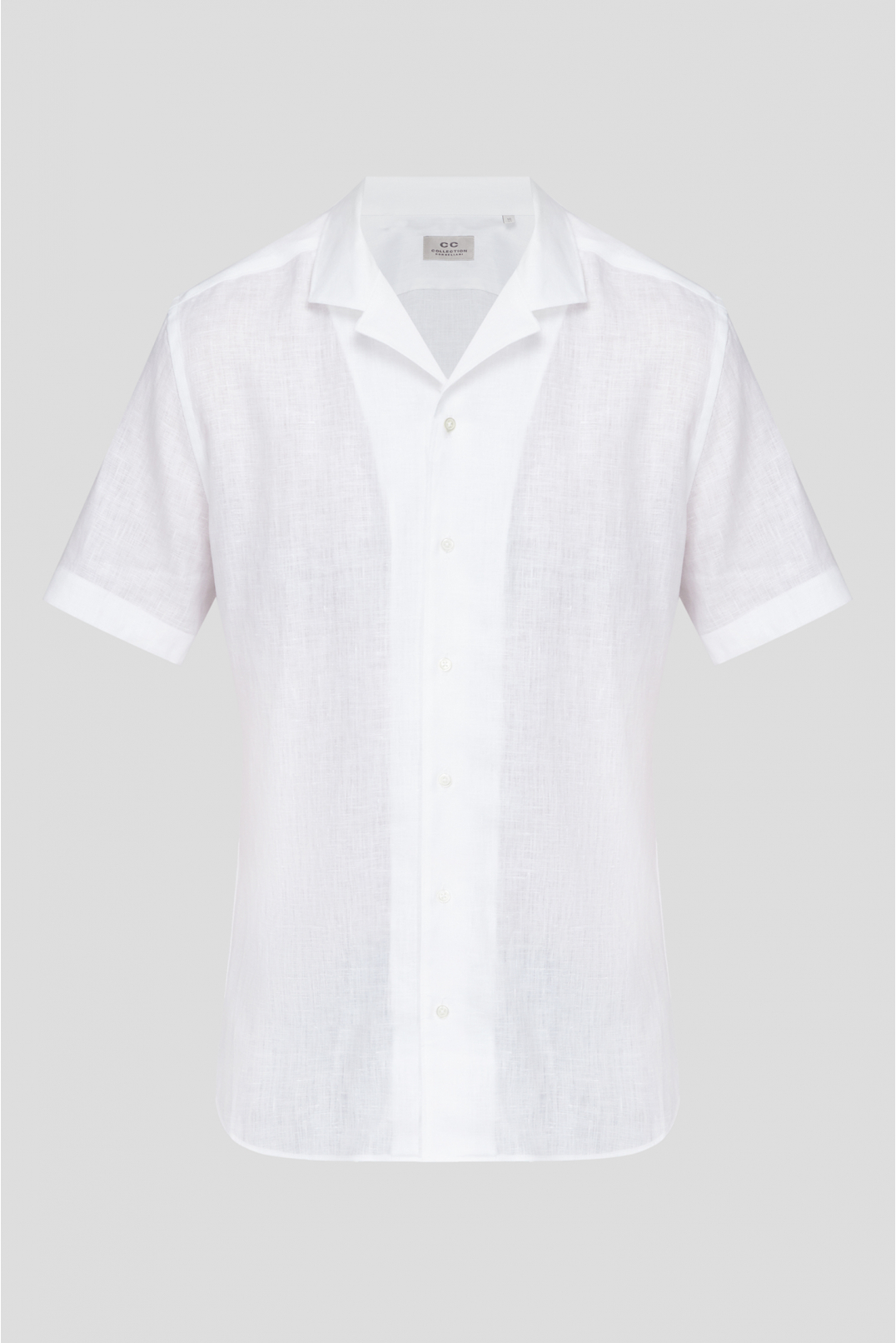 Мужская белая льняная рубашка - 1