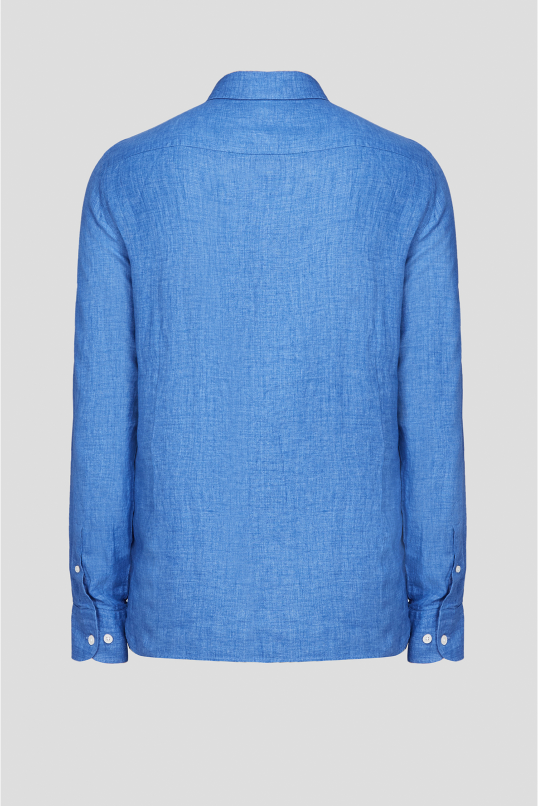 Мужская синяя льняная рубашка - 2