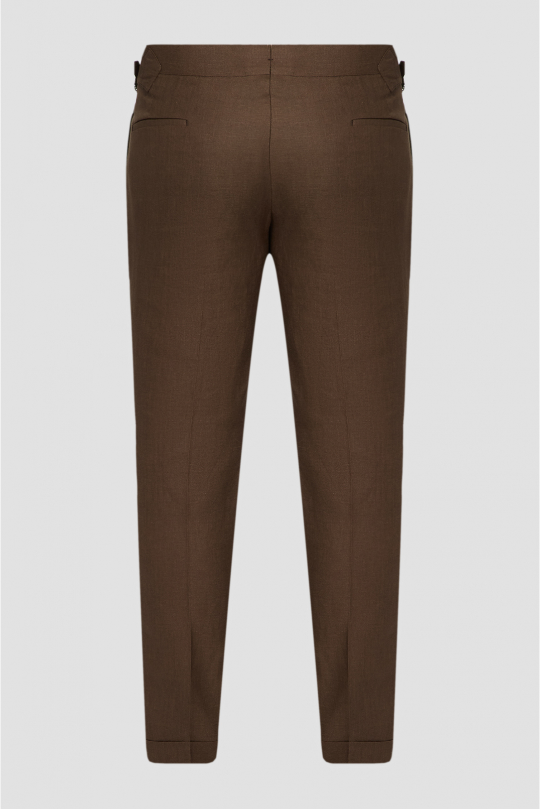Мужские коричневые льняные брюки - 2