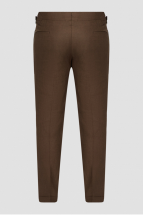 Чоловічі коричневі лляні брюки 1