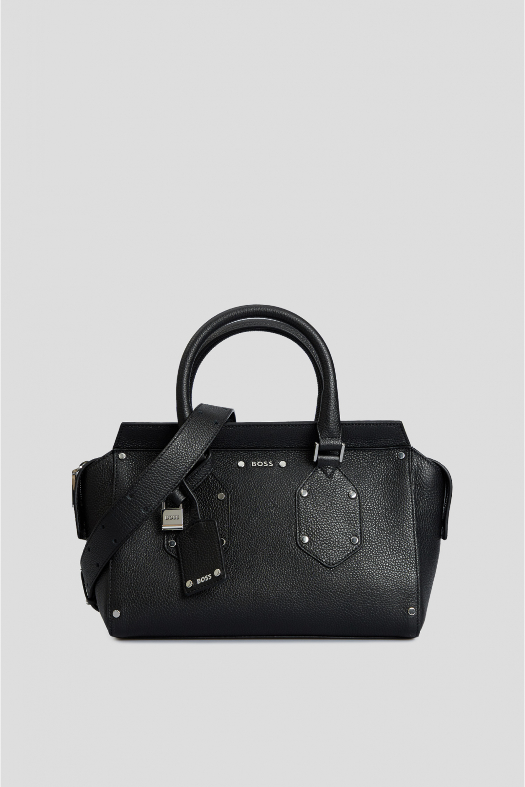 Жіноча чорна шкіряна сумка - 1
