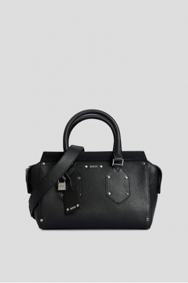 Жіноча чорна шкіряна сумка - 1