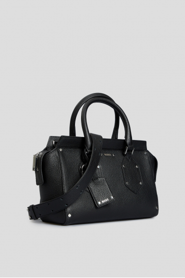 Жіноча чорна шкіряна сумка - 2