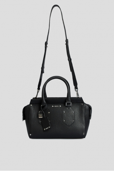Жіноча чорна шкіряна сумка - 5