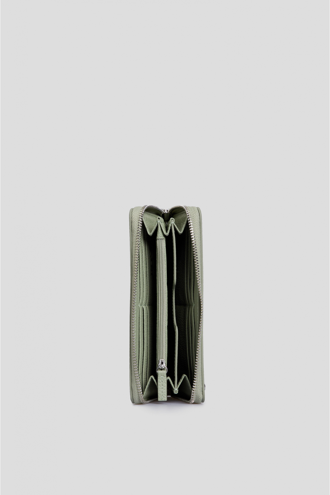 Жіночий оливковий шкіряний гаманець - 4