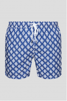 Мужские синие плавательные шорты с узором