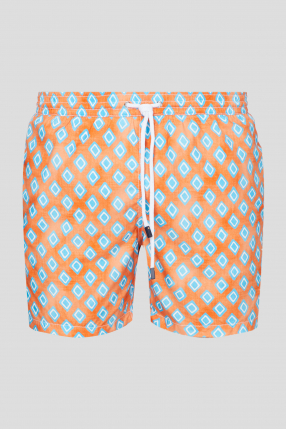 Мужские оранжевые плавательные шорты с узором