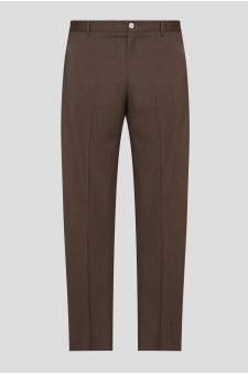 Чоловічі коричневі вовняні брюки