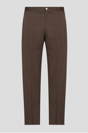 Мужские коричневые шерстяные брюки