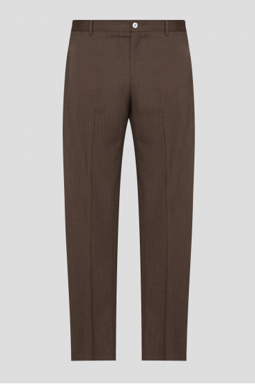 Чоловічі коричневі вовняні брюки 1