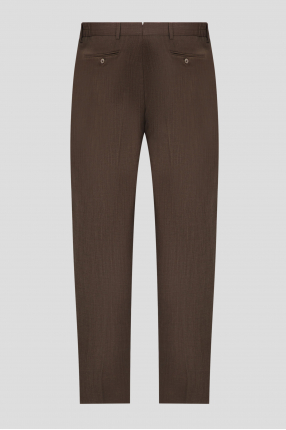 Мужские коричневые шерстяные брюки 1
