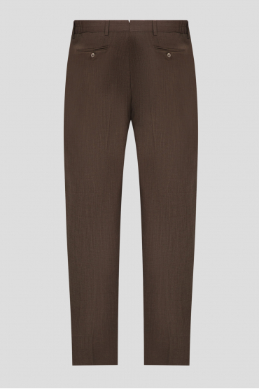 Чоловічі коричневі вовняні брюки 2