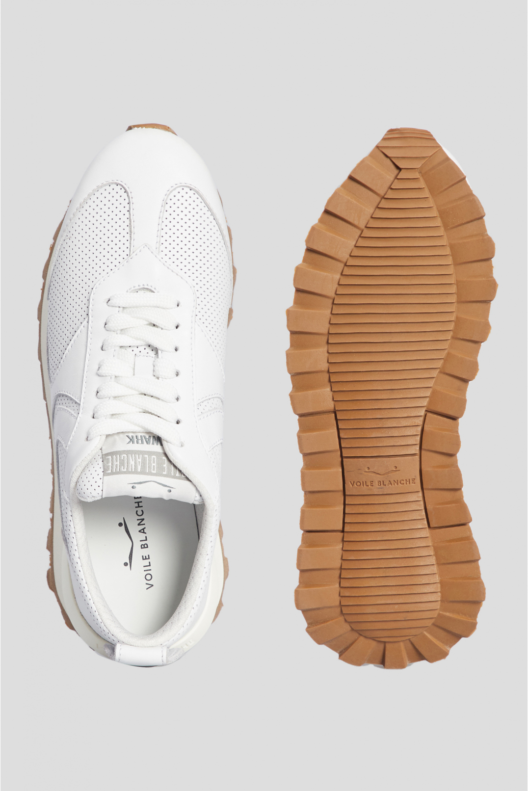 Жіночі білі шкіряні кросівки - 4
