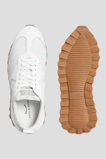 Жіночі білі шкіряні кросівки - 4