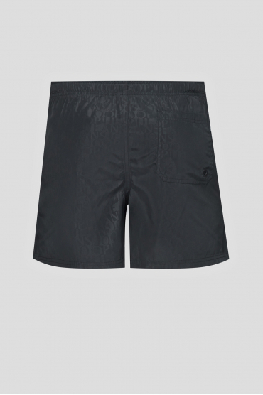 Чоловічі чорні плавальні шорти з візерунком - 2