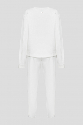 Жіночий білий спортивний костюм (світшот, штани) 1