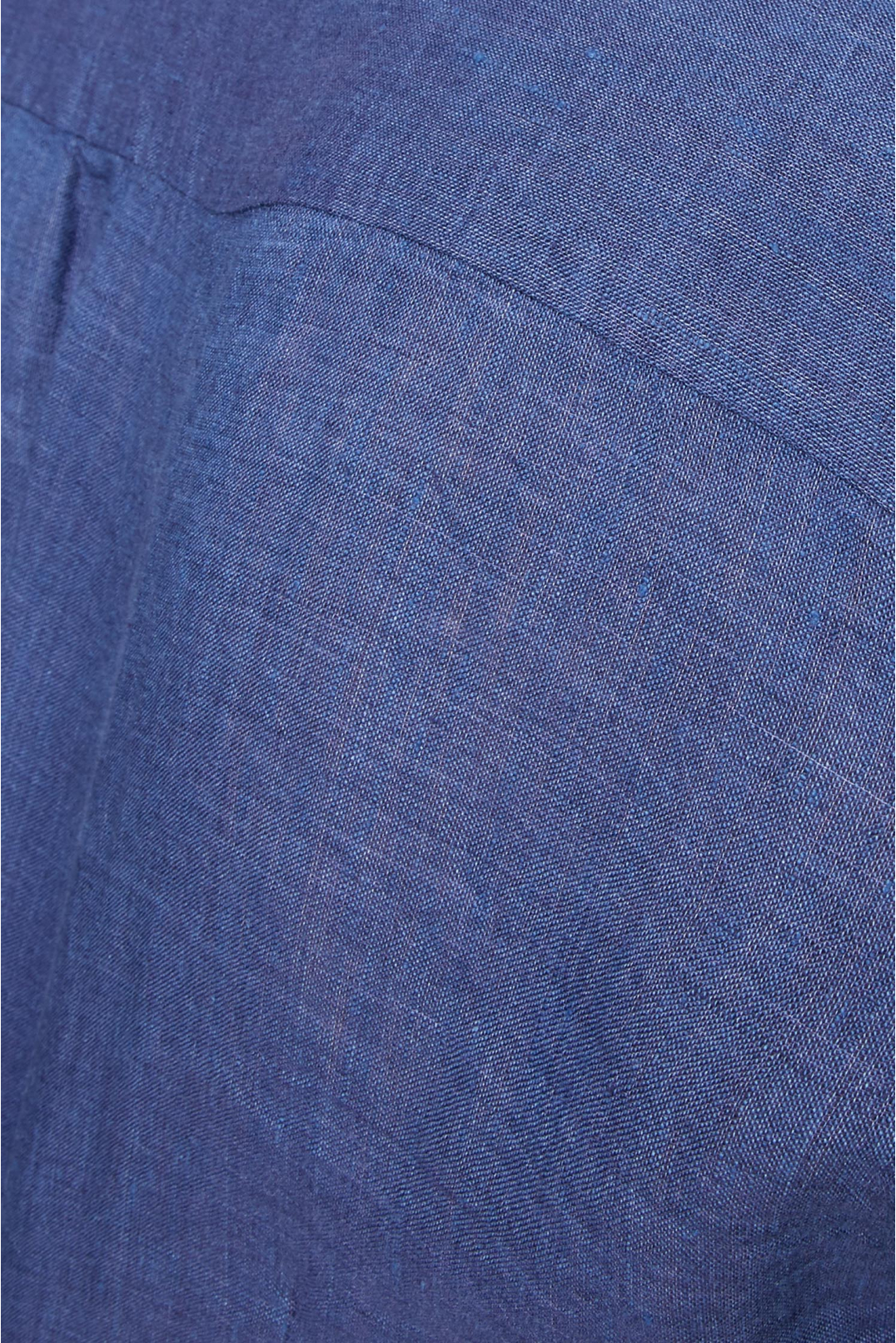 Чоловіча темно-синя лляна сорочка - 4