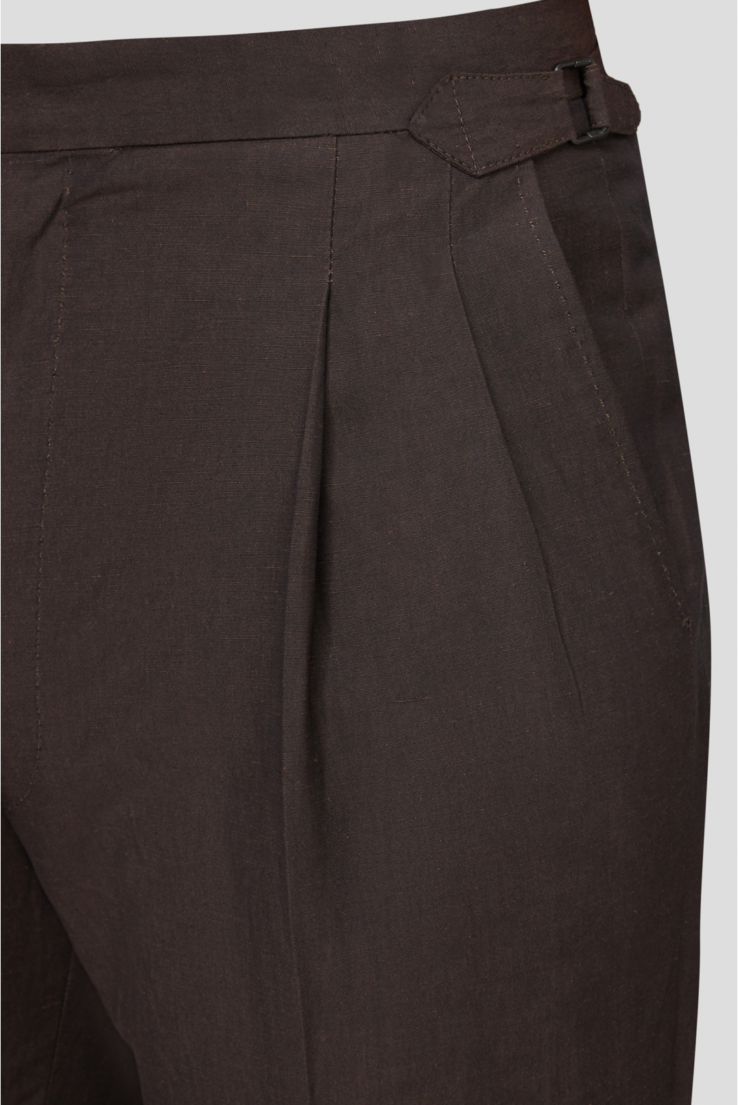 Мужские коричневые льняные брюки - 3