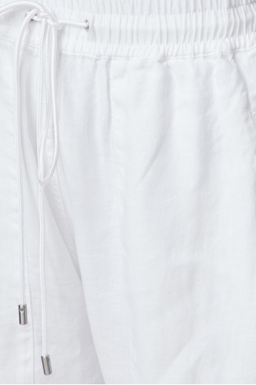 Женские белые льняные брюки - 4