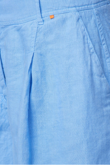Женские голубые льняные шорты - 3