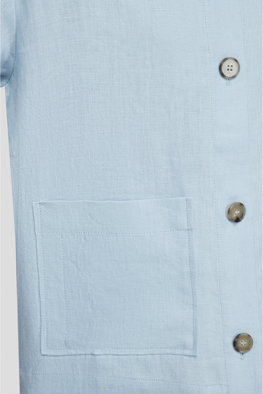 Жіноча блакитна лляна сорочка - 4