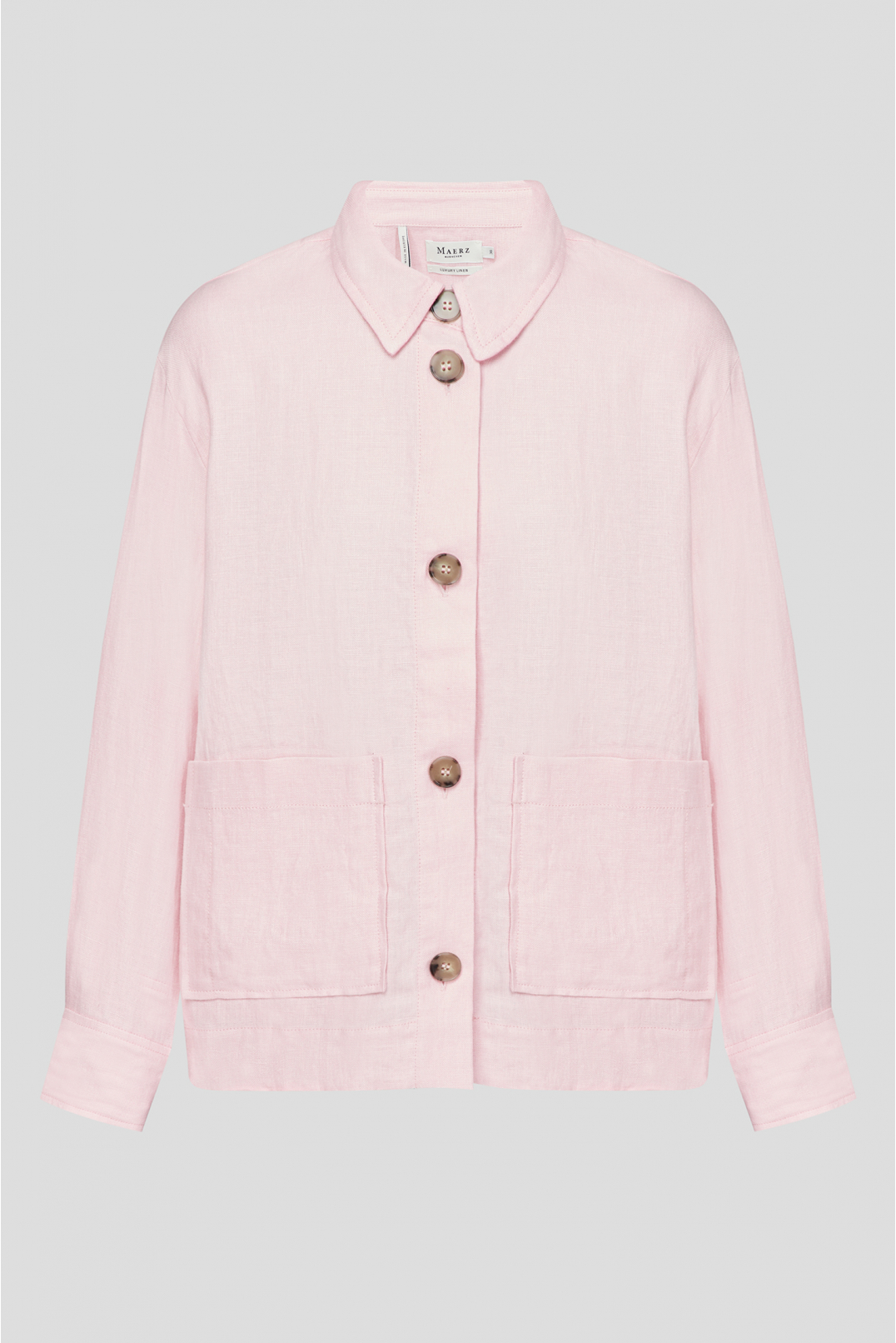 Женская розовая льняная рубашка - 1