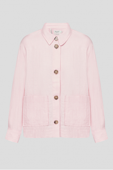 Женская розовая льняная рубашка - 1