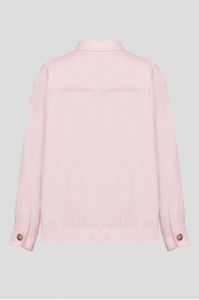 Женская розовая льняная рубашка 1