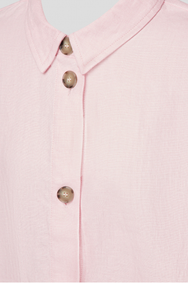 Жіноча рожева лляна сорочка - 3