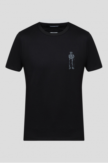 Мужская черная футболка - 1