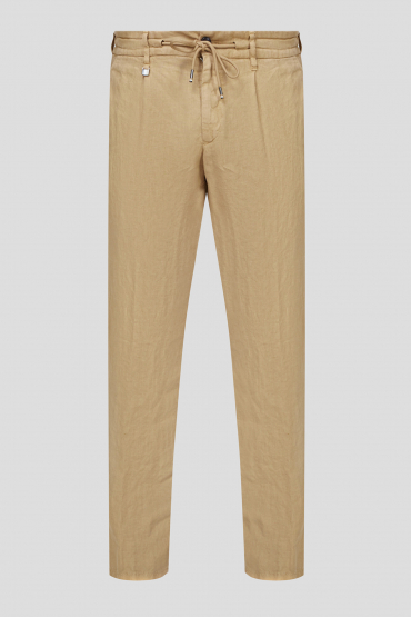 Чоловічі бежеві лляні брюки - 1