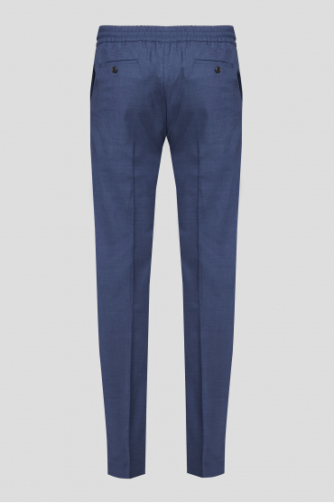 Мужские синие шерстяные брюки - 2