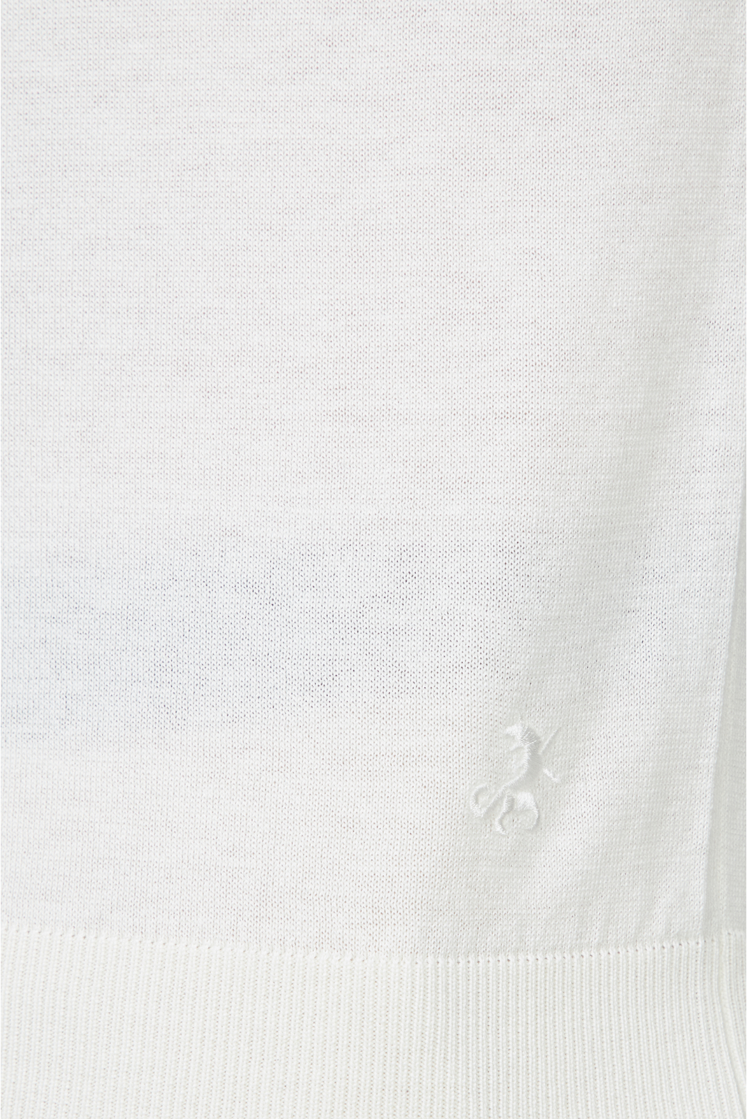 Чоловічий білий шовковий джемпер з коротким рукавом - 4
