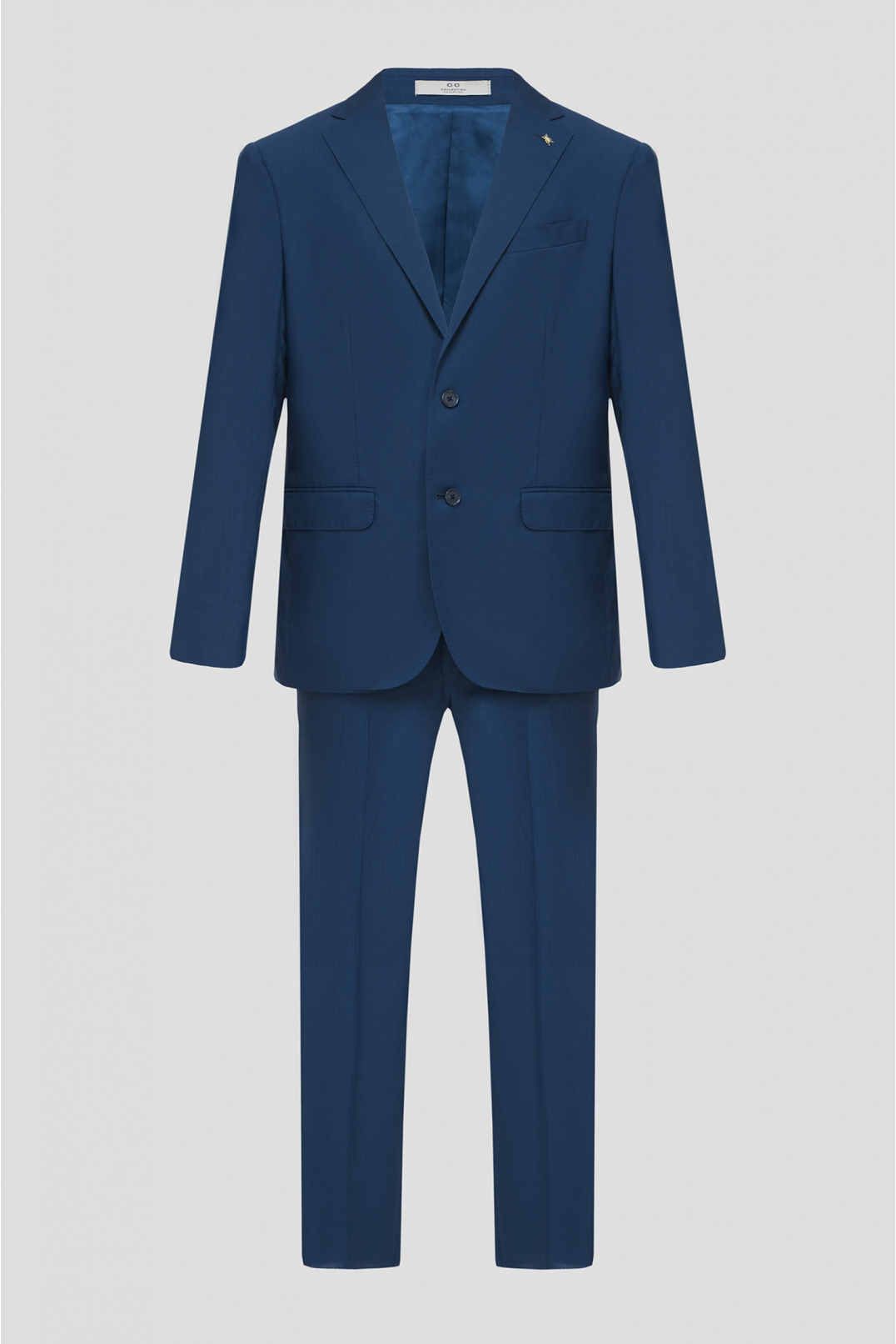 Чоловічий синій вовняний костюм (піджак, брюки) - 1