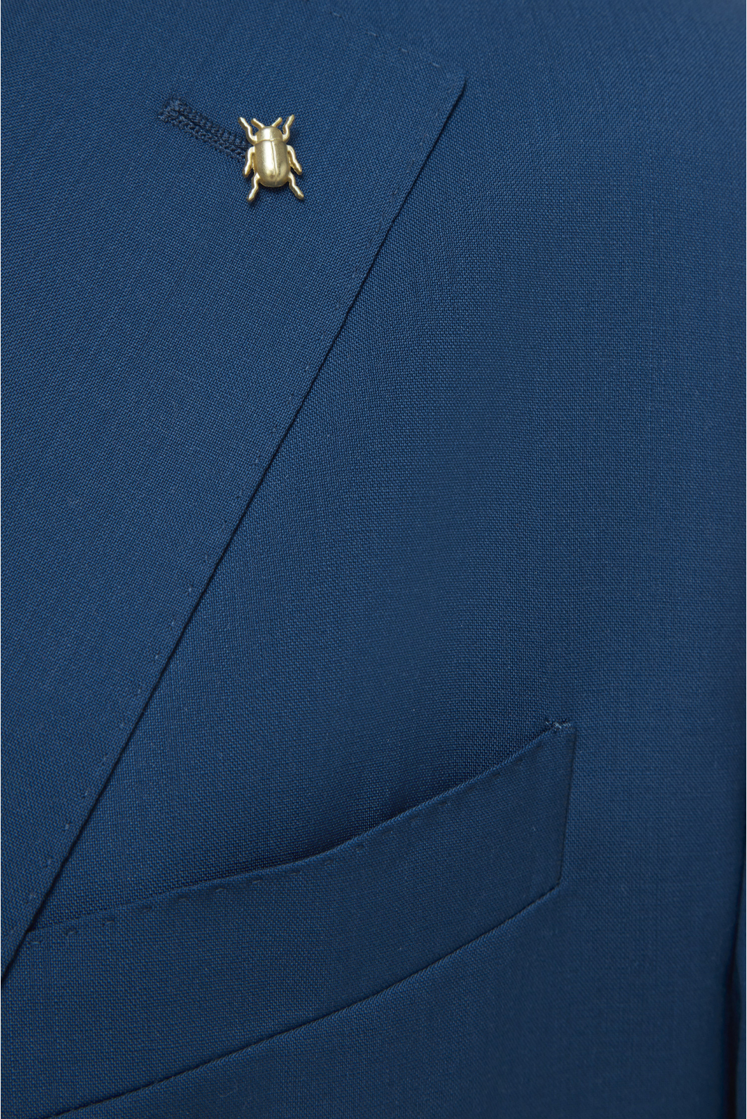 Чоловічий синій вовняний костюм (піджак, брюки) - 3